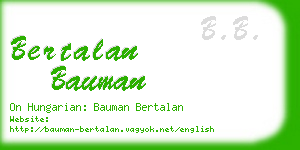 bertalan bauman business card